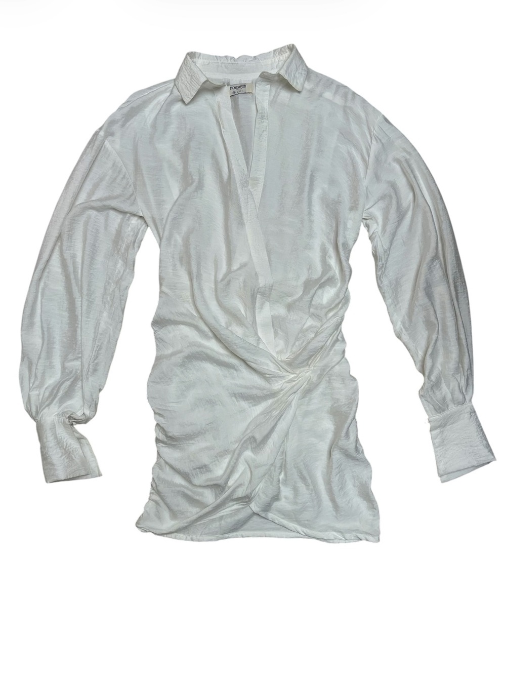 House of CB London Carys White Draped Shirt Dress - Picture 3 of 6